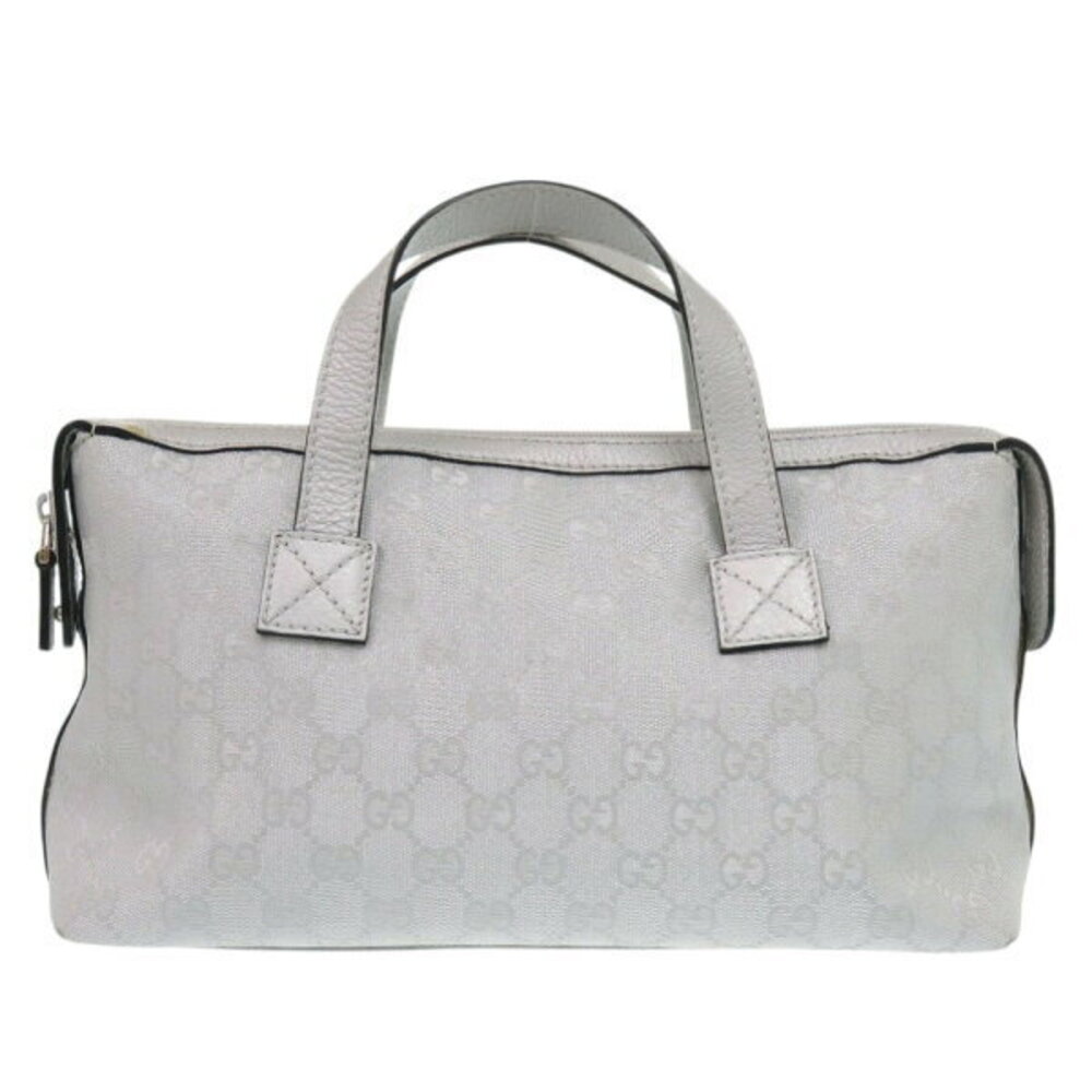Gucci GG Canvas Leather Silver Handbag
